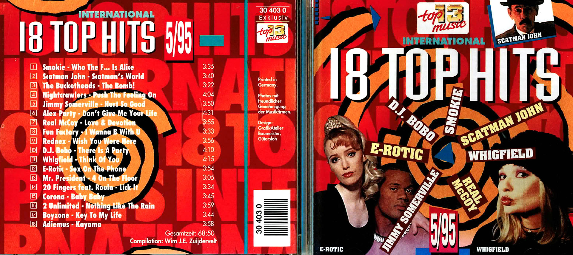 18 Top Hits aus den Charts 5/95 - D.J. Bobo / Smokie / Scatman John / Whigfield / Jimmy Sommerville u.v.a.m